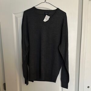J. Crew Dark Charcoal Gray V-Neck Sweater